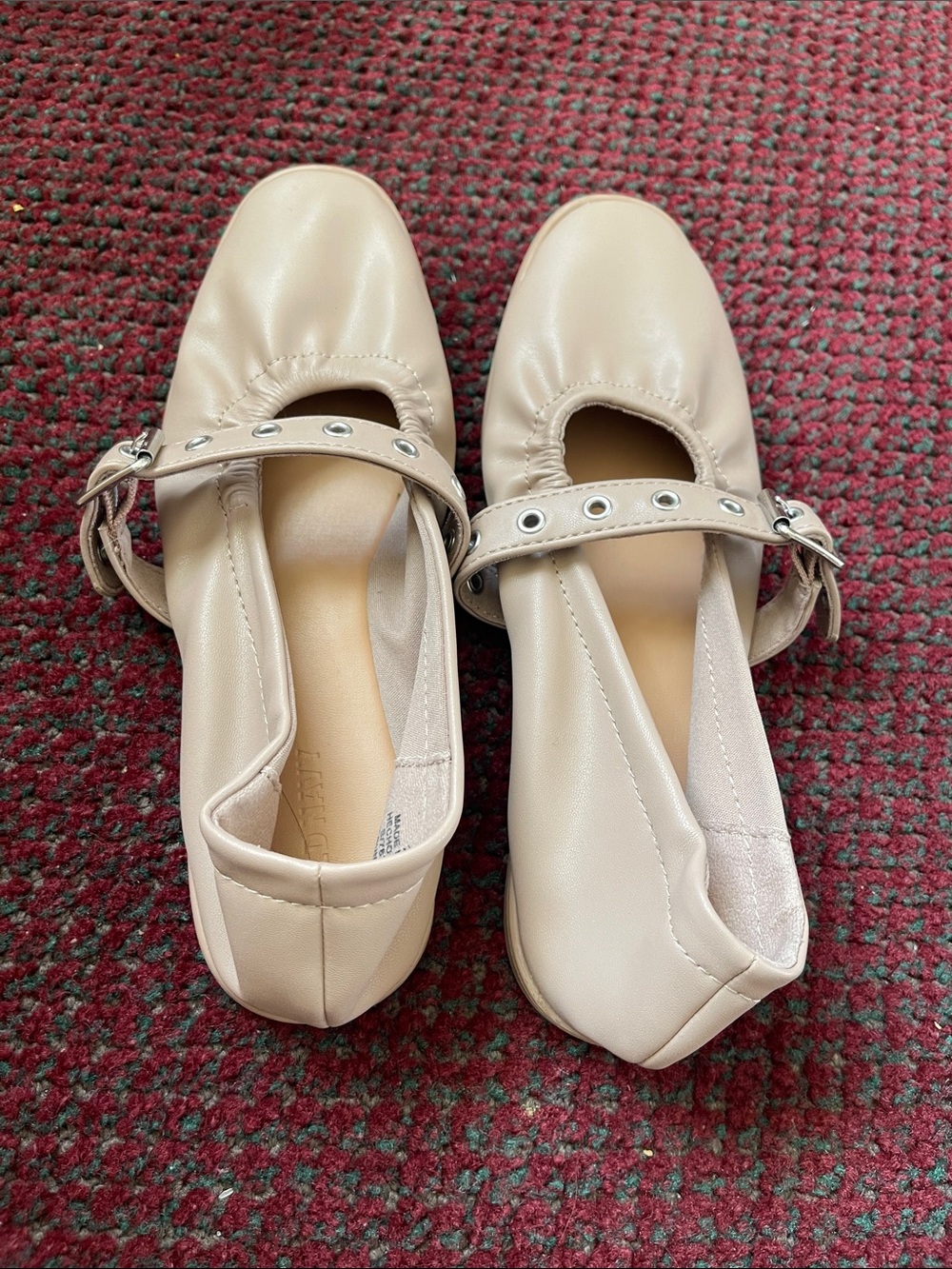 Old Navy Nude Beige Mary Jane Ballet Flats with Buckle Strap